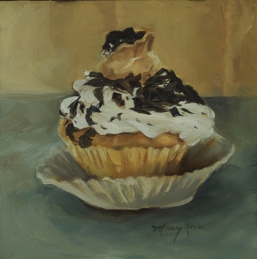 Topped with Cannoli
oil on panel
6” x 6”
